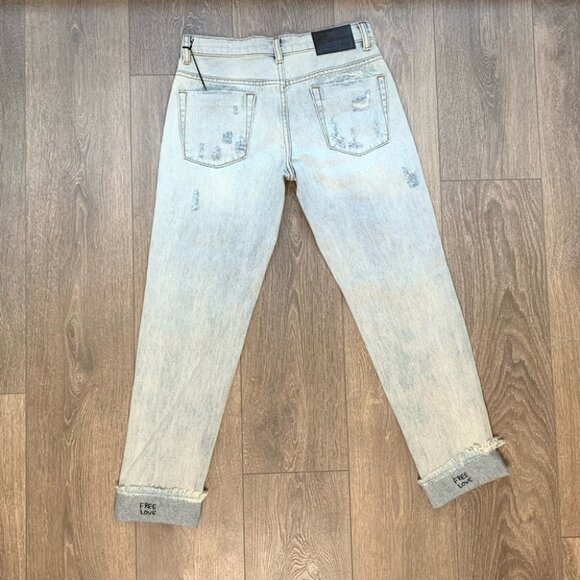 One Teaspoon Awesome Baggies Jeans Straight leg Boyfriend Distressed Denim - Picture 11 of 16